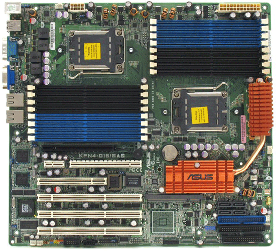 SocketF Dual Asus KFN4-D16 (RTL) nForce 2200 PCI-E+SVGA+2xGbLAN SATA RAID U133 E-ATX 16DDR-II PC-3200
