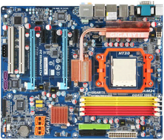 S-AM2+ Gigabyte MA790FX-DS5 (AMD 790FX 5200/2000/c 4*DDR2-1066 2PCIe2.0-x16 8ch GLAN 1394 ATX)